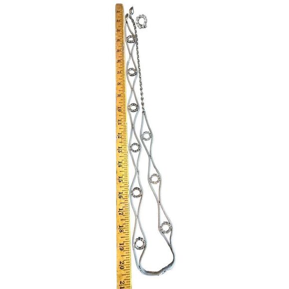 Trimming Shop 48" Long Silver Diamante/Diamond Rhinestones Studded Waist Chain B - Picture 2 of 6